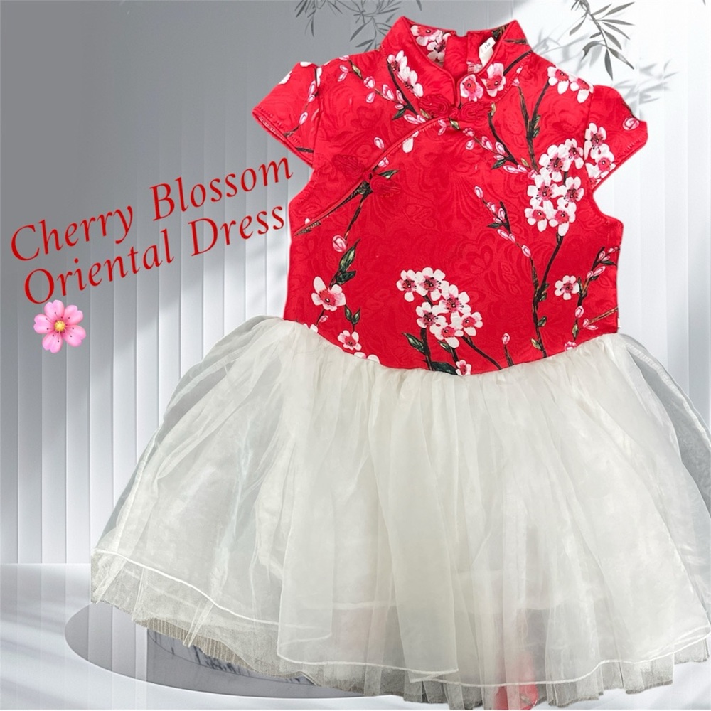 Cherry Blossom Oriental Dress for Kids